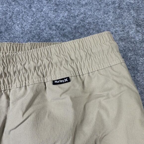 Hurley x Nike Pants Mens Large Tan Jogger Nike Dri-Fit Nylon Elastic Waist Cuffs - Picture 3 of 13